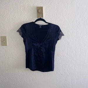 DKNY Silk and Lace Top